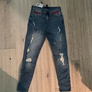stretchy skinny jeans customized